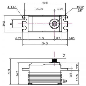 FR720 20KG – High Torque, HV, Low Profile, Programmable, Digital Racing Servo