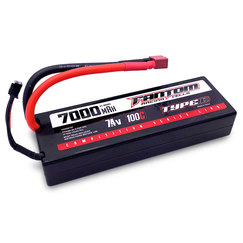 100C COMPETITION SERIES LiPo – 7000mAh, 7.4v, 2-Cell, Deans Connector – NEW IMPROVED CASE