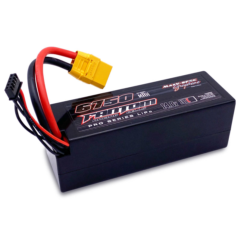 6750mAh, 130C, 14.8v, 4-Cell (4S), Pro Series Silicon Graphene LiPo, XT90 Connector – NEW IMPROVED CASE