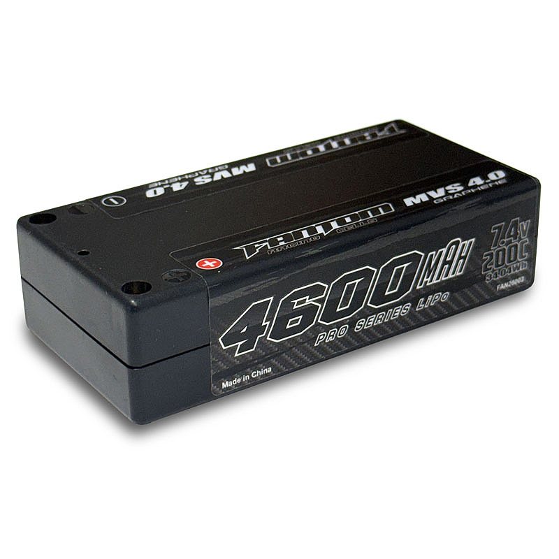 4600mAh, 200C, 7.4v, (2S) 2-Cell, SHORTY, MVS 4.0 Graphene Pro Series LiPo