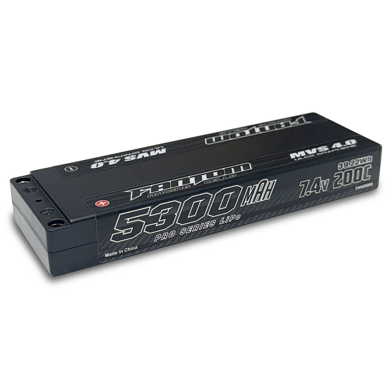 5300mAh, 200C, 7.4v, (2S) 2-Cell, ULCG, MVS 4.0 Graphene Pro Series LiPo